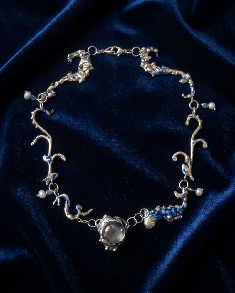 Collar Nereida de plata con cristal